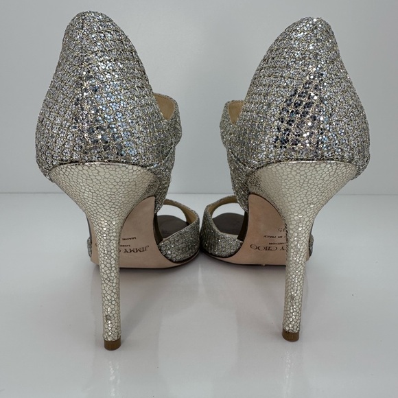 Jimmy Choo Gold Glitter Heels - Picture 6 of 9